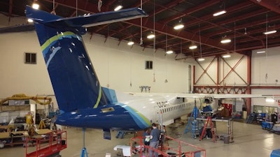 Aircraft maintenance being conducted at Tronosjet Manufacturing.