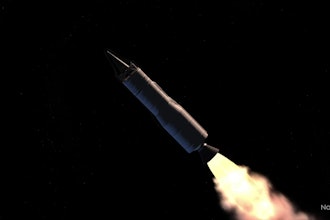 Rendered photo of the stage two rocket motor.