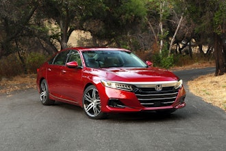 This photo provided by Honda shows the 2022 Accord Hybrid, a midsize sedan available used for less than $25,000 and with EPA-estimated fuel economy exceeding 40 mpg.