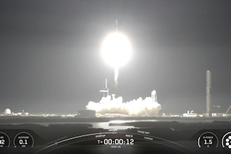 This image taken from a SpaceX live stream shows a U.S. military mini shuttle lifting off from Cape Canaveral, Fla., Thursday, Aug. 21, 2025.