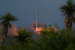 SpaceX's mega rocket Starship makes a test flight from Starbase, Texas, Tuesday, Aug. 26, 2025.