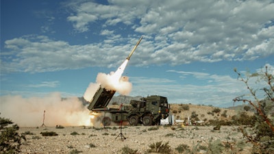 The Global Mobile Artillery Rocket System (GMARS) live fired for the first time at White Sands Missile Range, New Mexico.