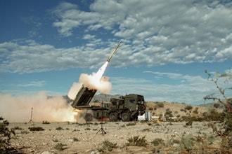The Global Mobile Artillery Rocket System (GMARS) live fired for the first time at White Sands Missile Range, New Mexico.