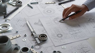 Mechanical blueprint and design , lacking AI