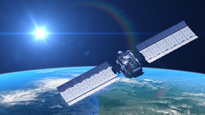 Satellite orbiting Earth.