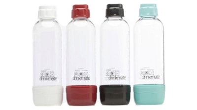 This photo released by the U.S. Consumer Product Safety Commission, on Thursday, Aug. 14, 2025, shows recalled Drinkmate 1L Carbonation Bottles.