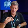 Graeme Lowdon, the team principal of the new Formula One team Cadillac, talks to The Associated Press during an interview at the Silverstone racetrack, ahead of the British Formula One Grand Prix, in Silverstone, England, Sunday, July 6, 2025.