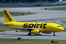 A Spirit Airlines 319 Airbus taxis at Manchester Boston Regional Airport, Friday, June 2, 2023, in Manchester, N.H.