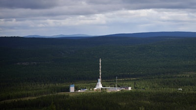 Rays of sunlight filter through the clouds illuminating the Esrange Space Center, a base deep in the Swedish forest and a part of Europe's hope to compete in the space race in Kiruna, Sweden, Tuesday, Aug. 19, 2025.