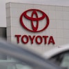A Toyota logo is seen at a dealership in El Monte, Calif., Thursday, March 27, 2025.