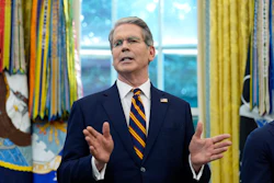 Treasury Secretary Scott Bessent speaks in the Oval Office of the White House, Friday, Sept. 5, 2025, in Washington, during an event with President Donald Trump.