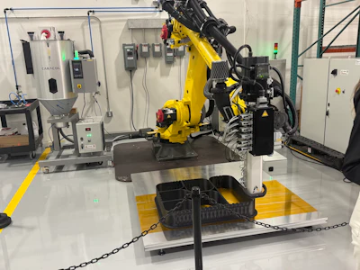 Live 3D printing operation inside Caracol's facility.