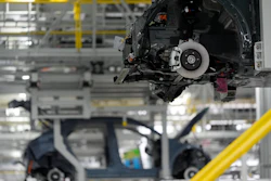 Vehicles move on the line at the Hyundai Motor Group Metaplant America, March 26, 2025, in Ellabell, Ga.