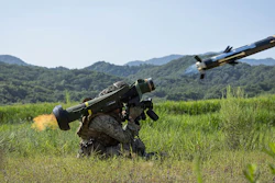 A U.S. Marine launches a Javelin shoulder-fired anti-tank missile during a training exercise.