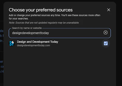 Design and Development Today website source selection