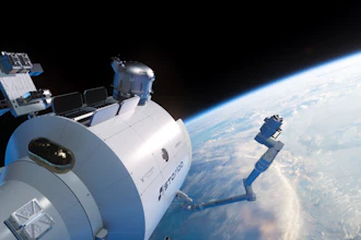 Rendering of Starlab space station in orbit.