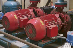 Figure 1. Shown are two electrical motors commonly found in pump systems. The thermal image identifies a temperature contrast that can reveal early signs of imbalance, amp overload or bearing failure before they cause critical downtime.
