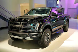 A Ford F-150 truck is displayed at the Dearborn Truck Plant, April 11, 2024, in Dearborn, Mich.