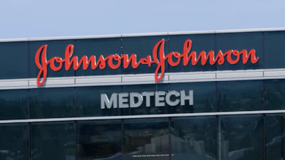 An exterior view of Johnson & Johnson MedTech's office in Santa Clara, California, in April 2022.