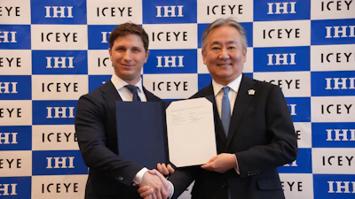 Rafal Modrzewski, Co-founder and Chief Executive Officer, ICEYE, and Hiroshi Ide, President and Chief Executive Officer, IHI Corporation.