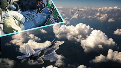 Lockheed Martin's F-22 Raptor pilot simultaneously controlling a drone.