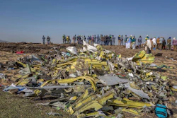 Wreckage is piled at the crash scene of Ethiopian Airlines flight ET302 near Bishoftu, Ethiopia, March 11, 2019.
