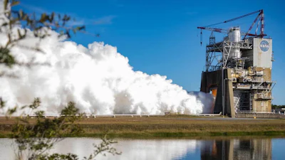 NASA and L3Harris conducted a full-duration RS-25 hot fire at Stennis Space Center