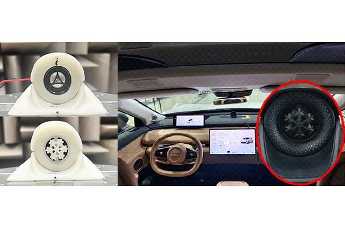 The prototype of the fractal metasurface was molded and then tested in a car speaker.