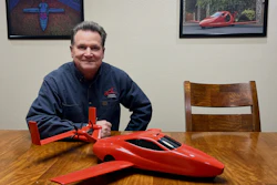 Samson Sky Sam Bousfield With Scale Model Of Switchblade Flying Car