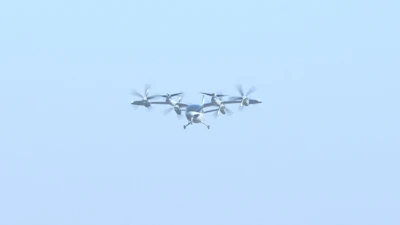 TCab Tech's eVTOL in flight.