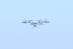TCab Tech's eVTOL in flight.