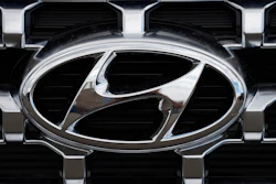 The Hyundai company logo is displayed, Sept. 12, 2021, in Littleton, Colo.