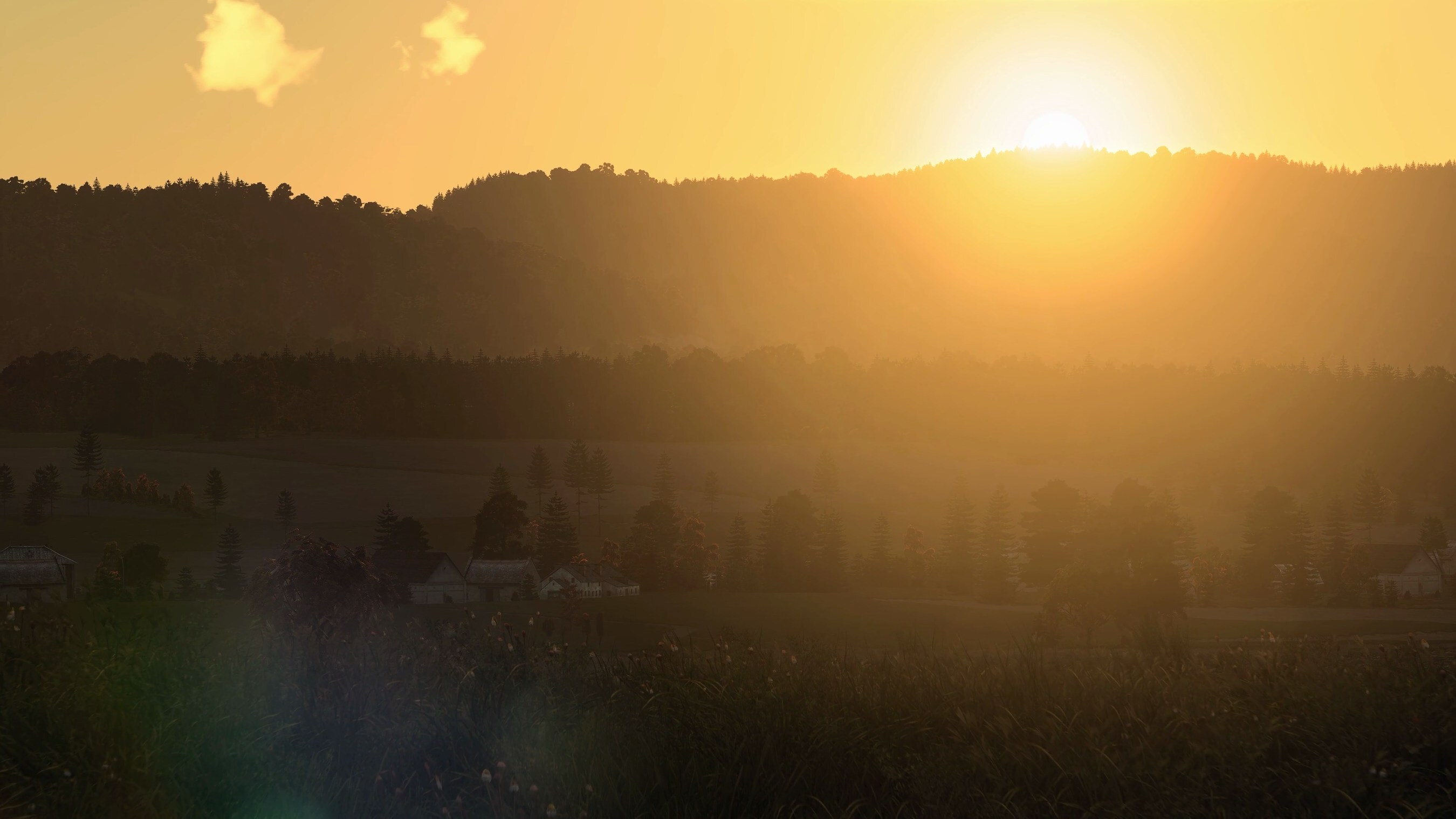 Open land under a sunrise.