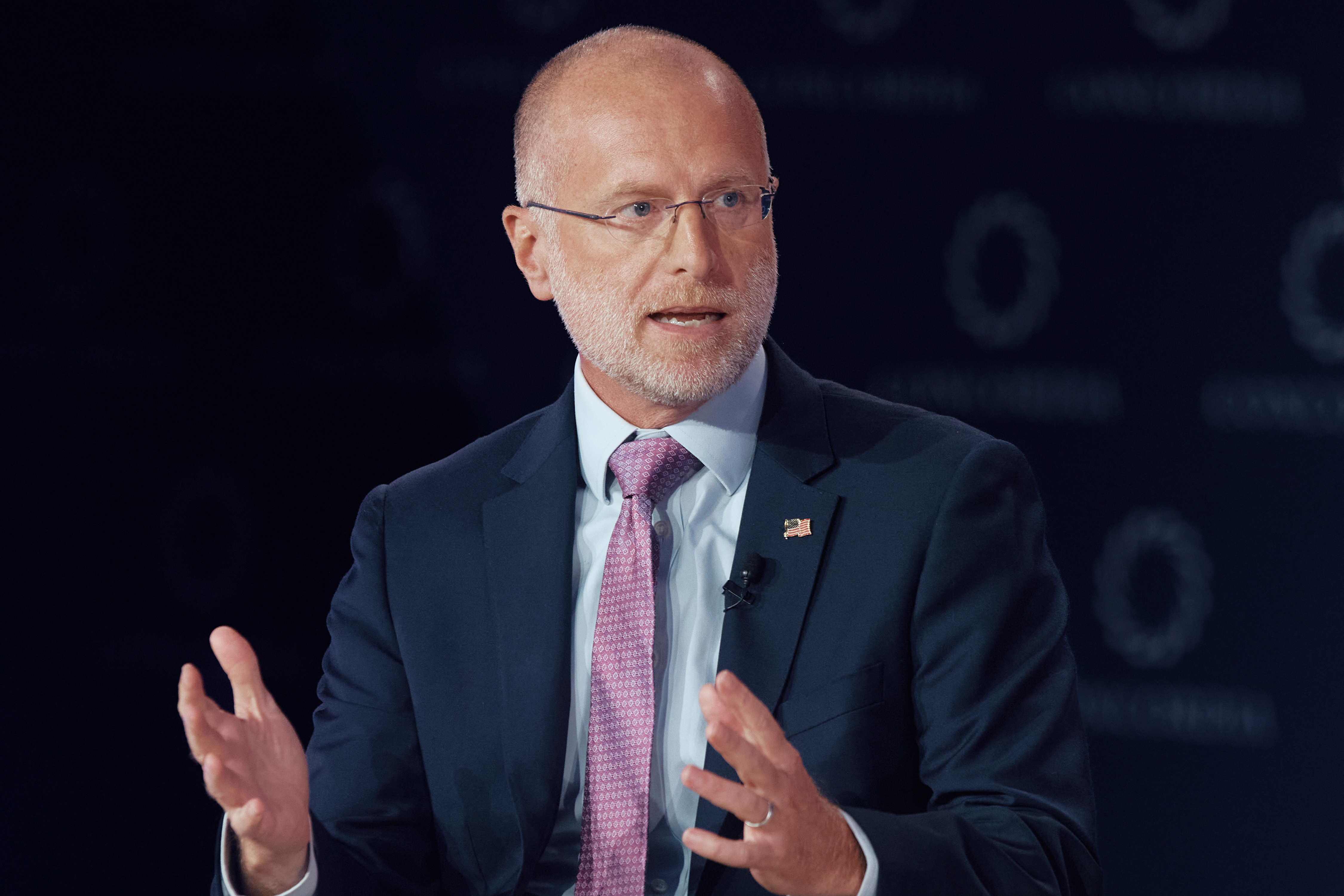 Federal Communications Commission chairman Brendan Carr speaks during the Concordia Annual Summit in New York, Sept. 22, 2025.