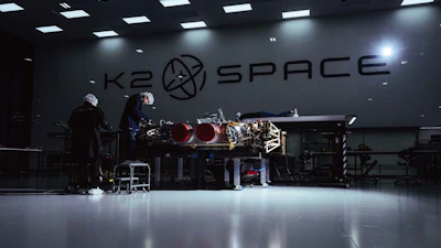 K2 Space's GRAVITAS satellite undergoes final integration before its March 2026 flight.