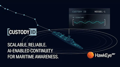 HawkEye 360 maritime tracking technology visualization.