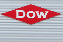 The Dow corporate logo in Midland, Mich., Aug. 2, 2019.