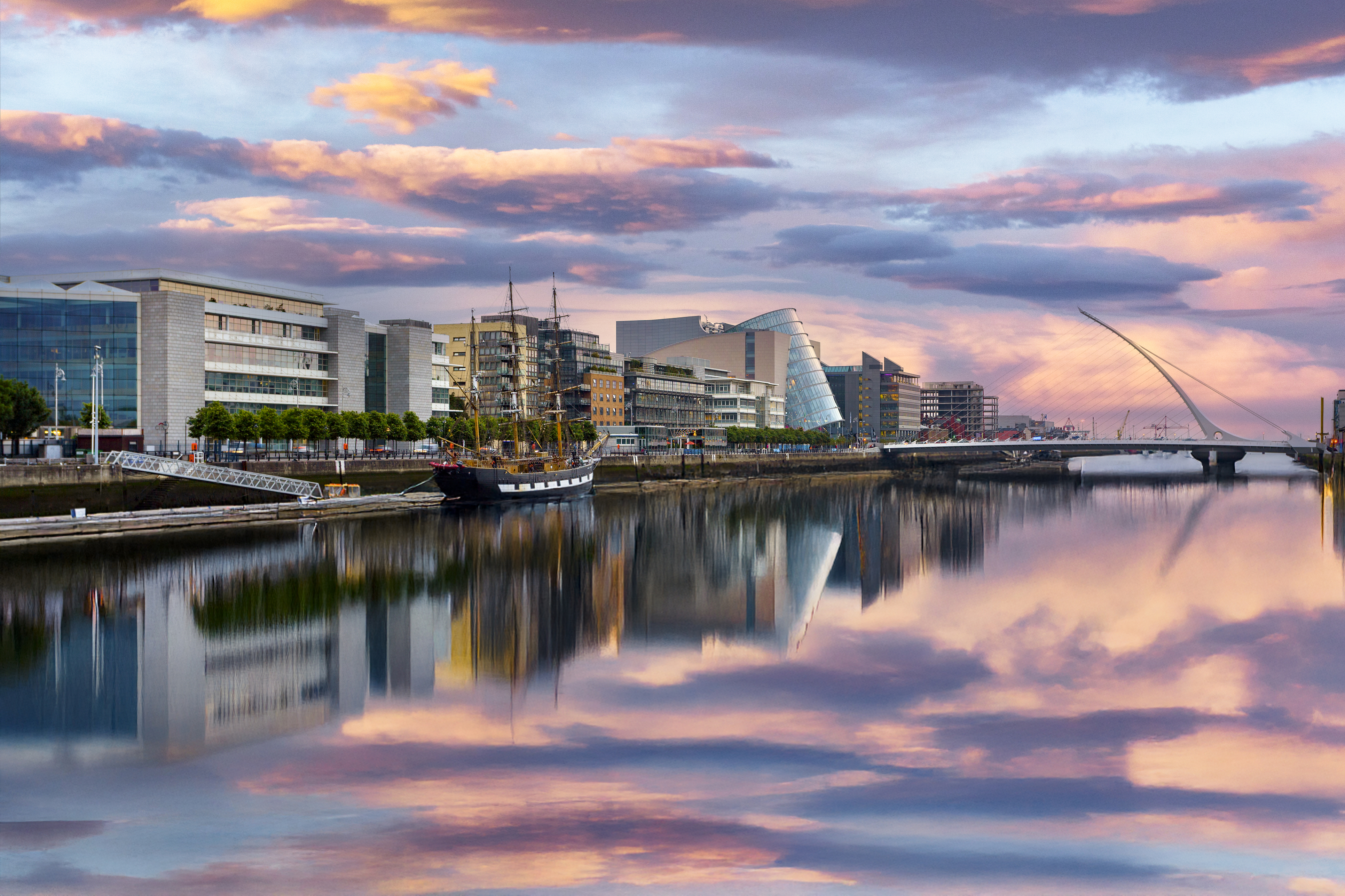 The River Liffey in Dublin, Ireland.