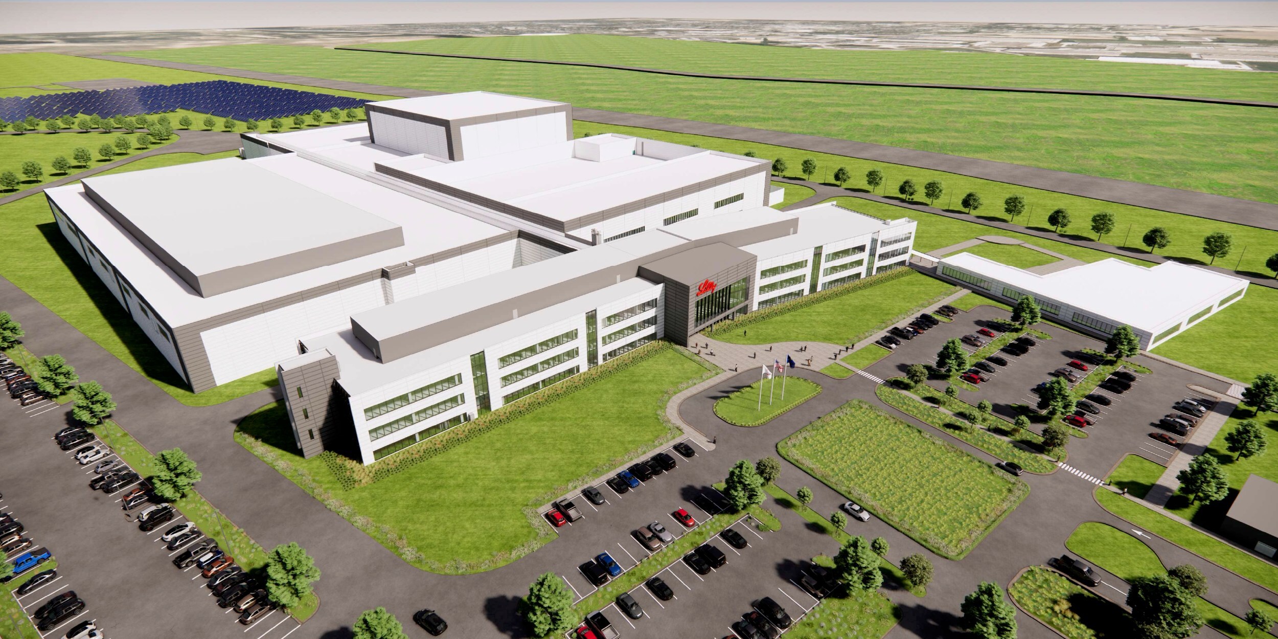 A rendering of the new Lilly facility in Lehigh Valley, Pennsylvania.
