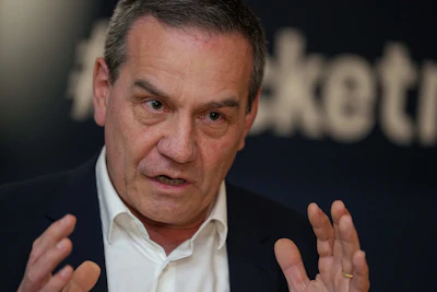 ArianeGroup Chief Technical Officer Hervé Gilibert talks to the Associated Press, in Paris, Wednesday, Feb. 4, 2026.