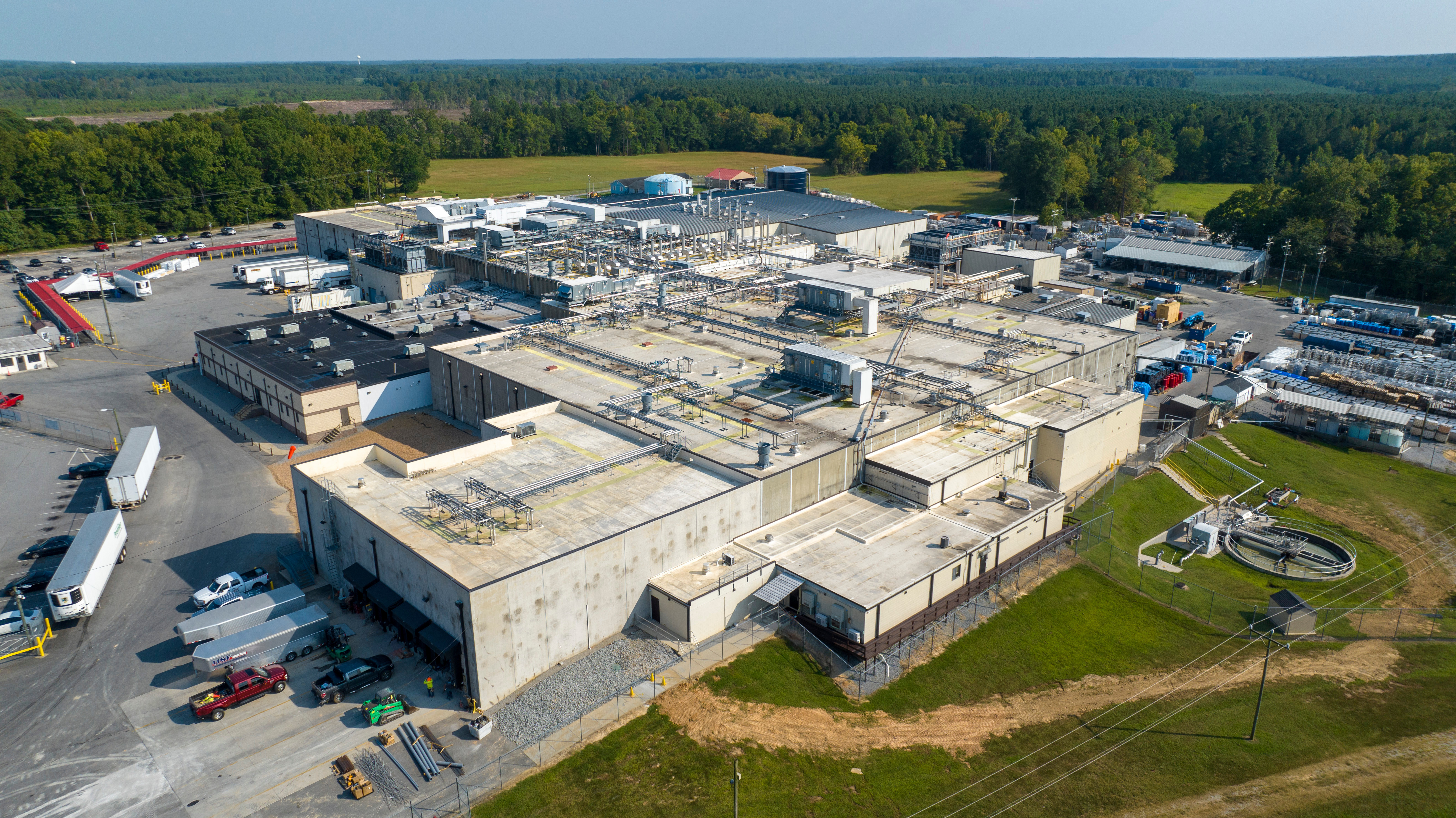 An aerial view of the Boar's Head processing plant, Aug. 29, 2024, in Jarratt, Va.