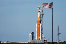 NASA's Artemis II SLS (Space Launch System) moon rocket with the Orion spacecraft slowly rolls back towards the Vehicle Assembly Building at the Kennedy Space Center, Feb. 25, 2026, in Cape Canaveral, Fla.