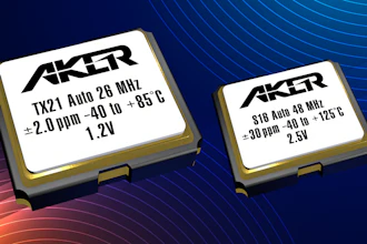 Automotive-grade crystals oscillators from Aker Technology provide stable performance, low phase noise and precise frequency accuracy.