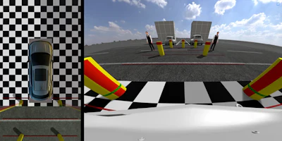Sample from one of the surround vision imaging simulation pipelines.