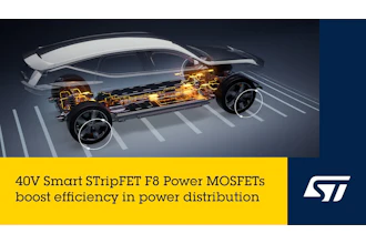 The STL059N4S8AG from STMicroelectronics is a 40V/420A N-channel enhancement-mode MOSFET with RDS(on) 0.59mΩ, housed in a PowerFLAT 5x6 package.