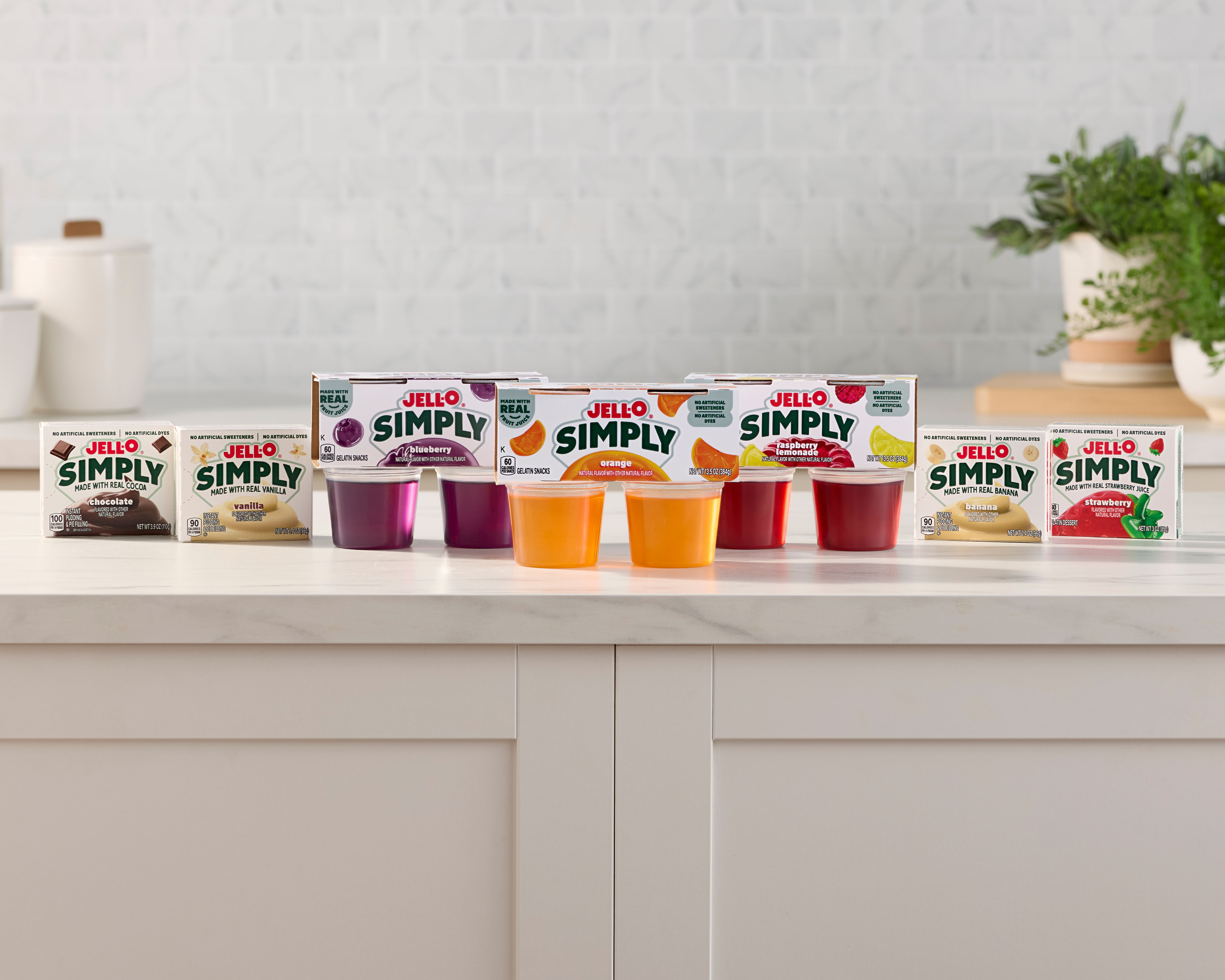 An undated photo showing a new line of Jell-O products.