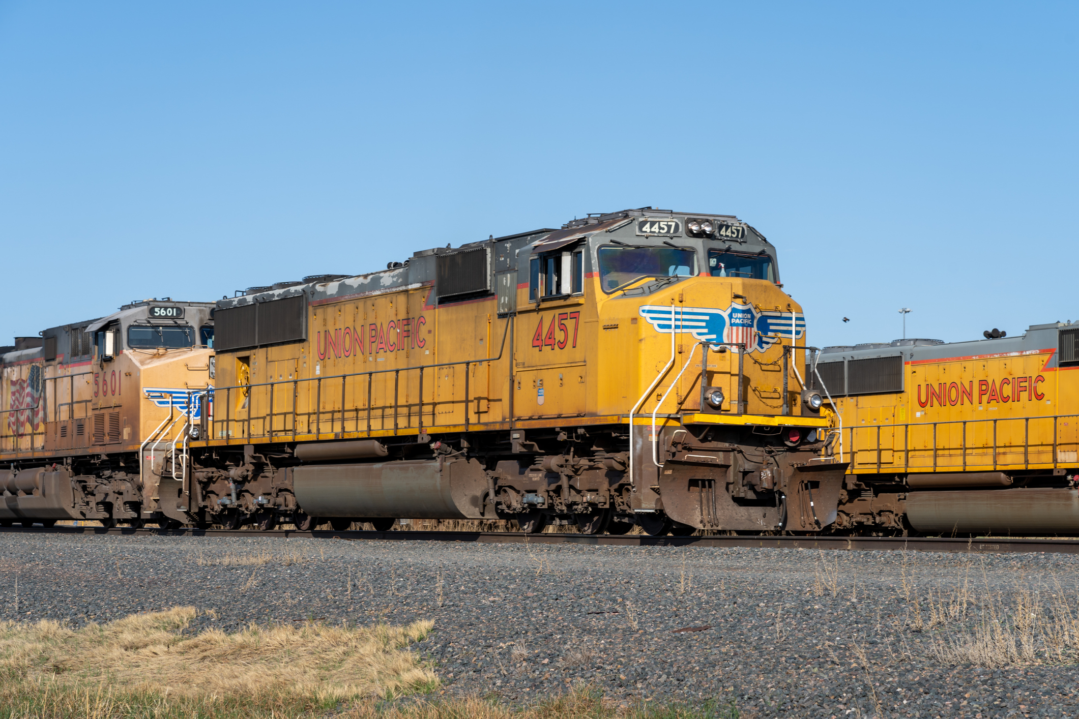 Union Pacific train cars in Bailey Yard, North Platte, Neb., May 2023.