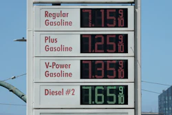 Prices displayed at a gas station in San Francisco, April 29, 2026.