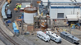 Ariel view of the chemical tank at GKN Aerospace in Garden Grove, Calif. on Wednesday, June 10, 2026.