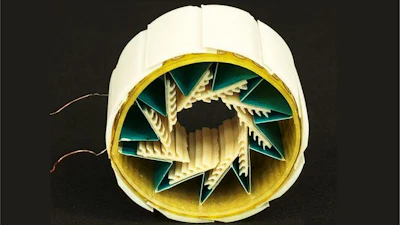 The robo-armadillo consists of three layers. The outer layer, or exoskeleton, consists of a series of segmented, curved scales made from a 3D printed resin. The middle is the sensing and actuation layer. Finally, the endoskeleton layer consists of segmental scales.